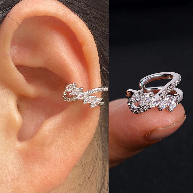 1Pc Hollow Geometry Rainbow CZ Cuff Wrap Clip On Earrings Women Climber Ear Cartilage Bone Clips - Image 5